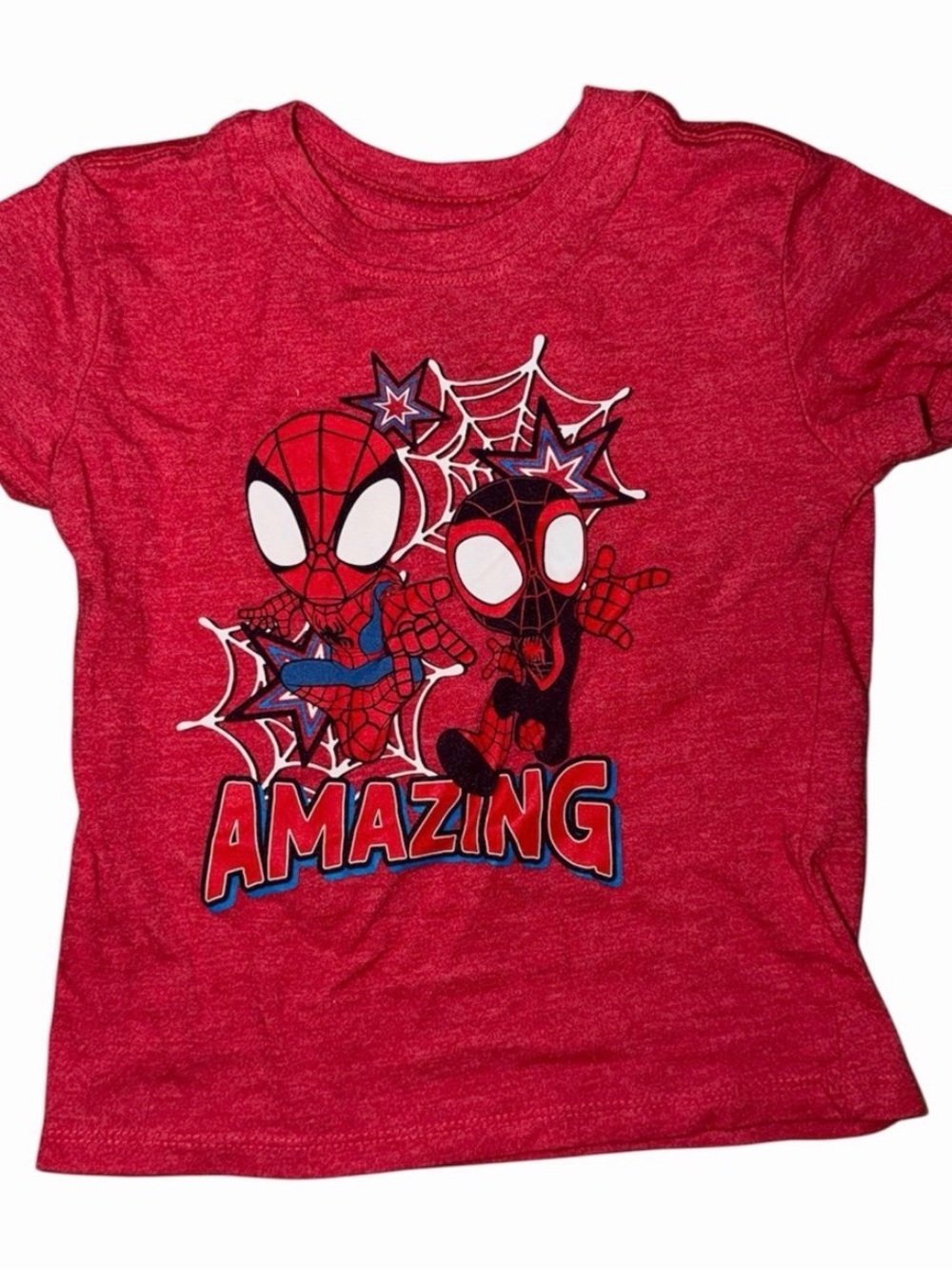 Marvel Red Spider-Man & Miles Morales 'Amazing' Graphic Tee